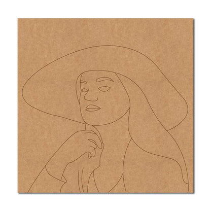 Abstract Woman Pre Marked Base MDF Design 3