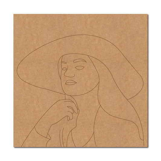 Abstract Woman Pre Marked Base MDF Design 3
