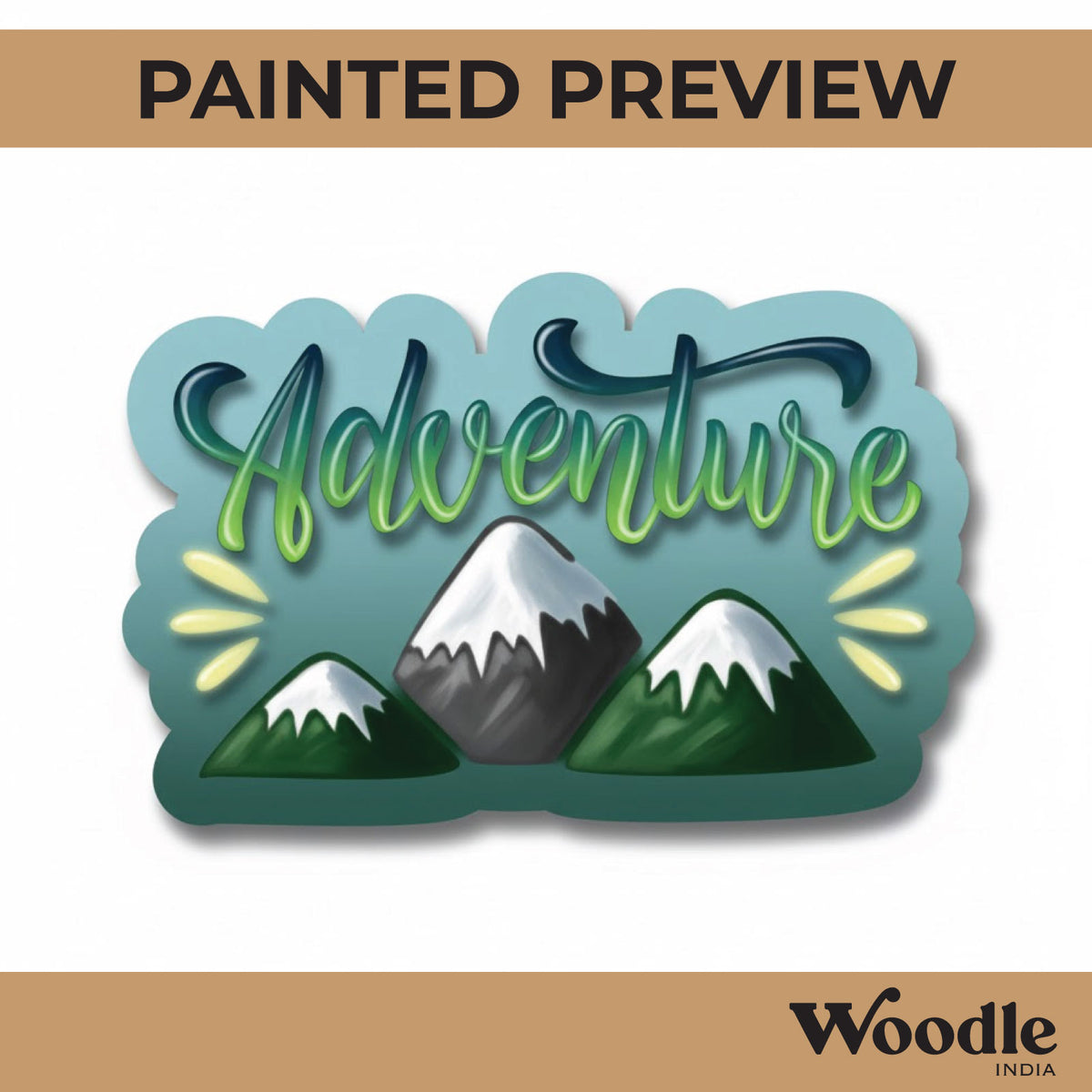 Adventure Text Pre Marked Base MDF Design 1