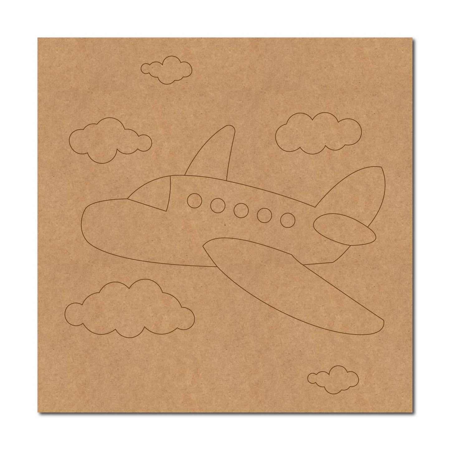 Aeroplane Clouds Scenery Pre Marked MDF Design 1