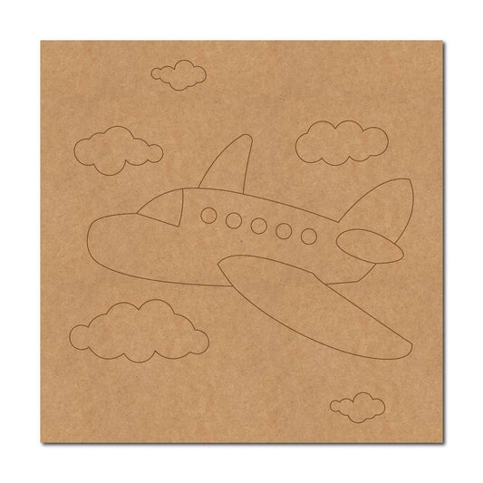 Aeroplane Clouds Scenery Pre Marked MDF Design 1