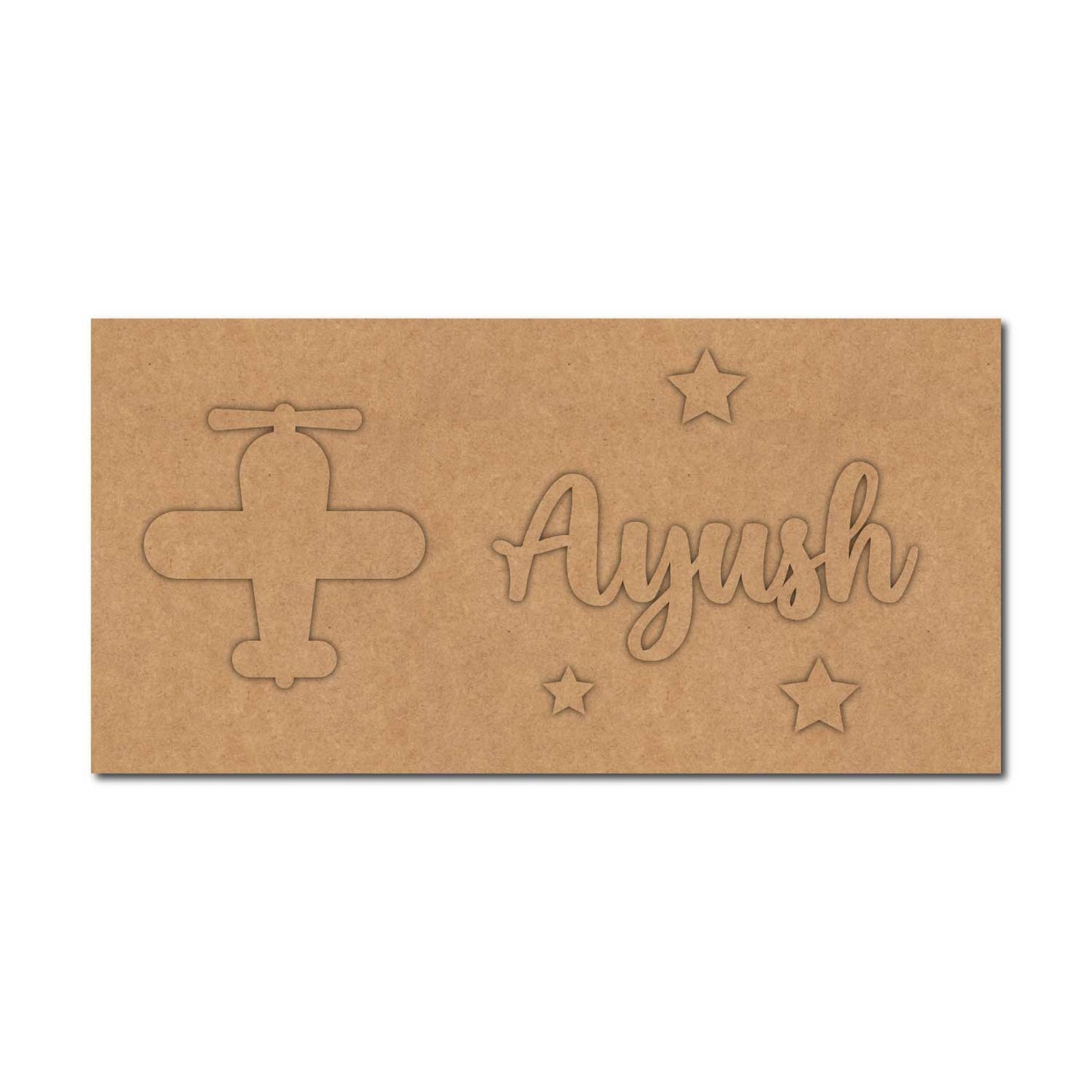 Aeroplane Kids Nameplate MDF Design 1
