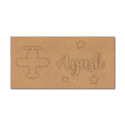 Aeroplane Kids Nameplate MDF Design 1