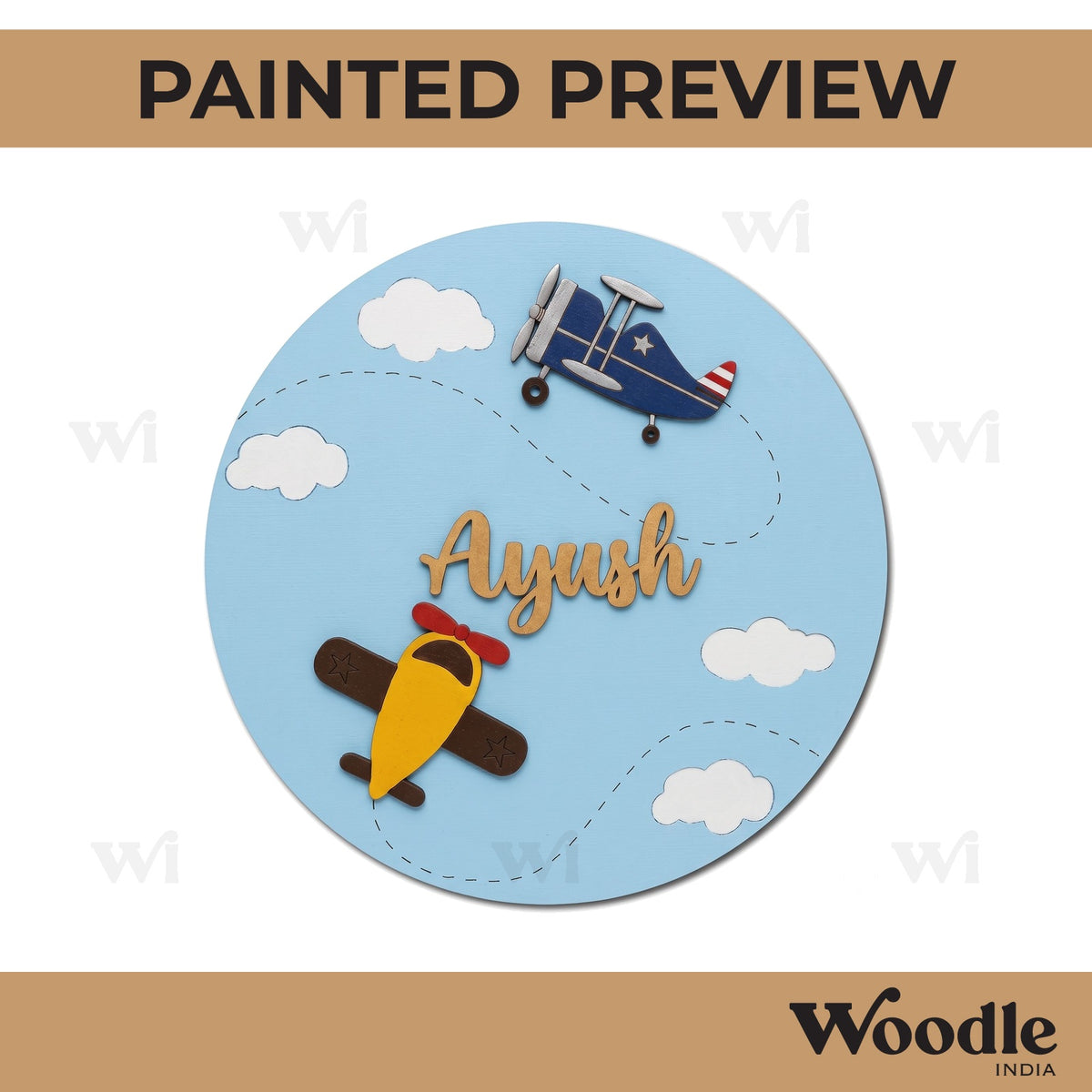 Aeroplanes Nameplate MDF Design 1
