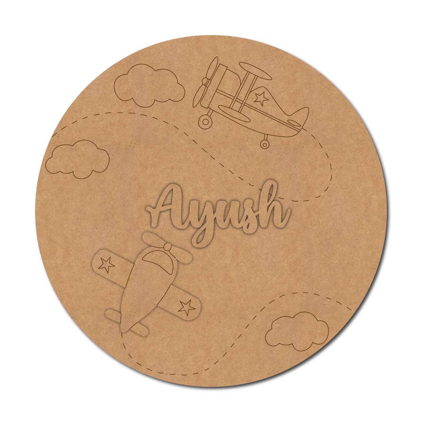 Aeroplanes Nameplate MDF Design 1