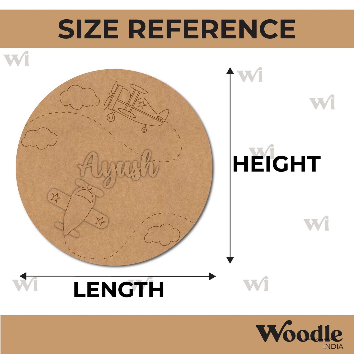 Aeroplanes Nameplate MDF Design 1