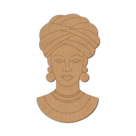 African Lady Pre Marked MDF Design 1