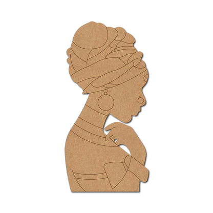 African Lady Pre Marked MDF Design 4