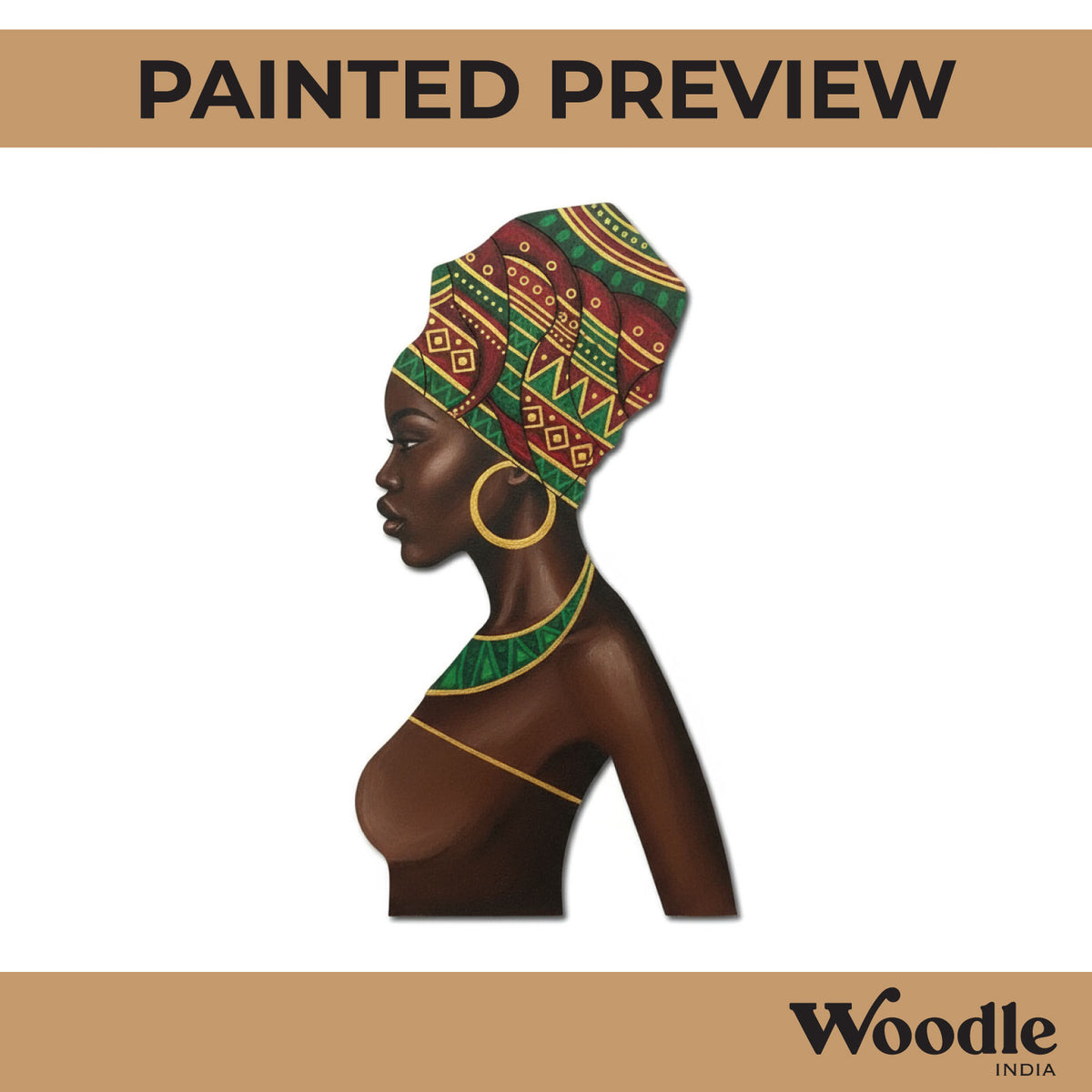 African Lady Pre Marked MDF Design 5