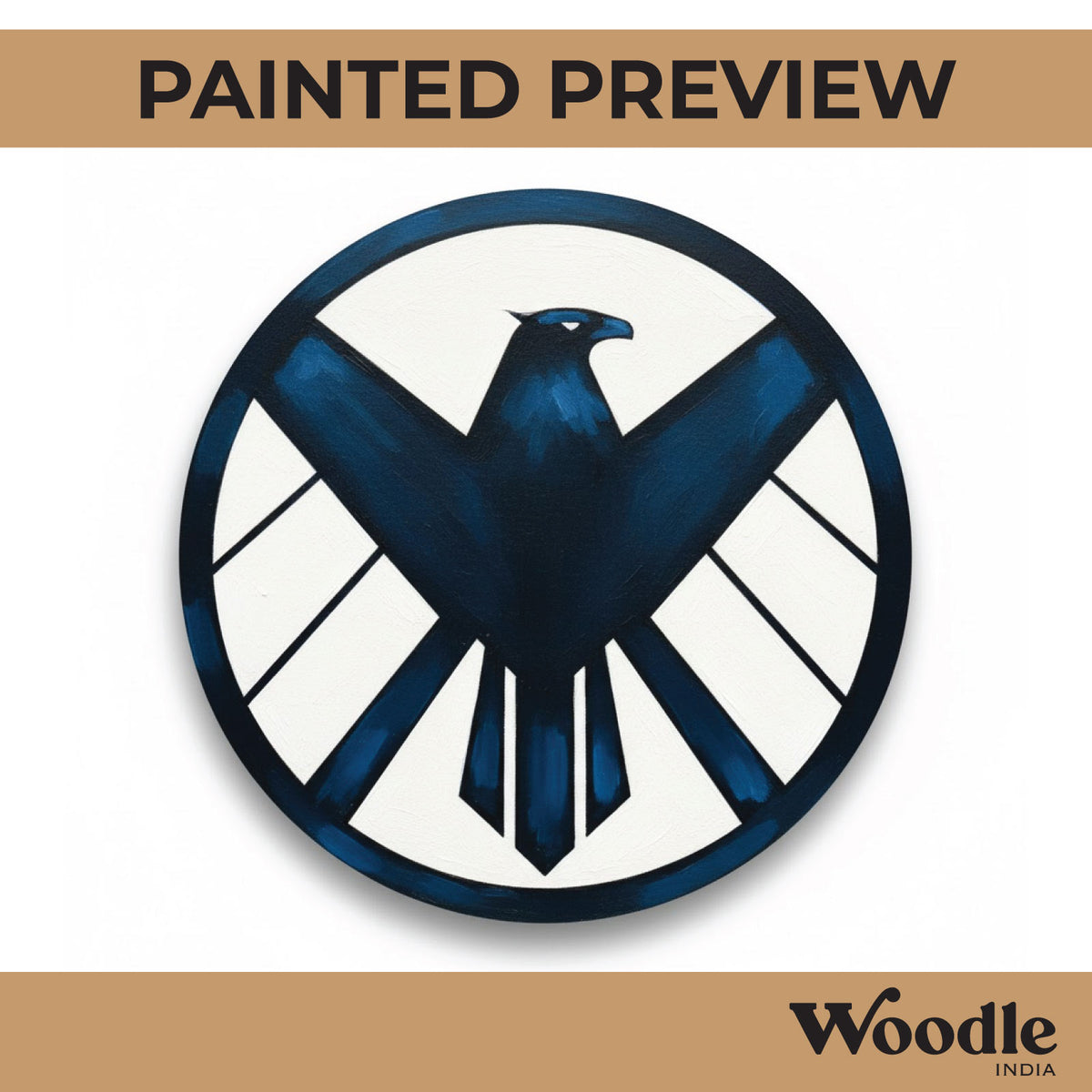 Agents Of Shield Logo Marvel Pre Marked Round MDF Design 1
