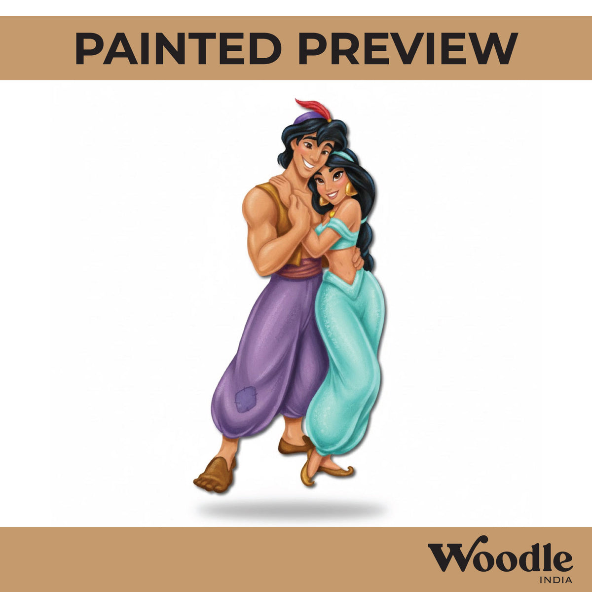 Aladdin And Jasmine Pre Marked MDF Design 1