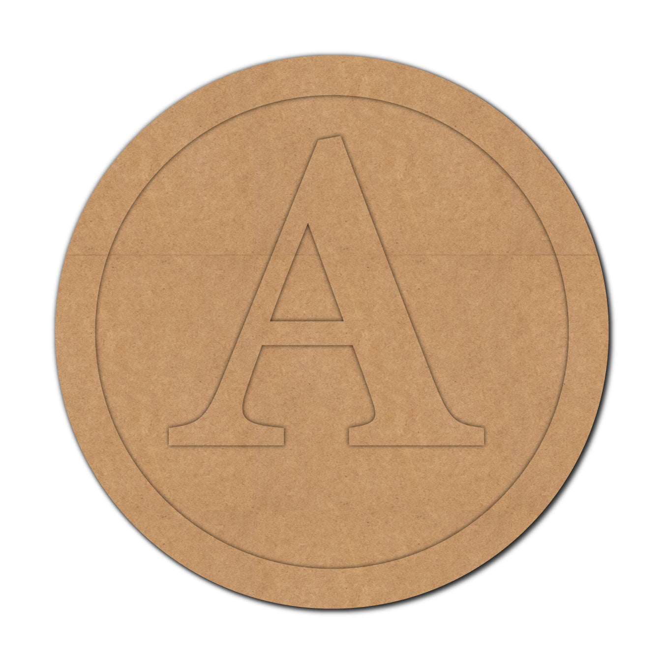 Alphabet Monogram Round Base MDF Design 1