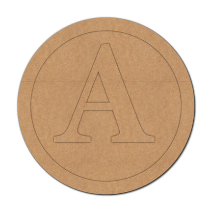 Alphabet Monogram Round Base MDF Design 1