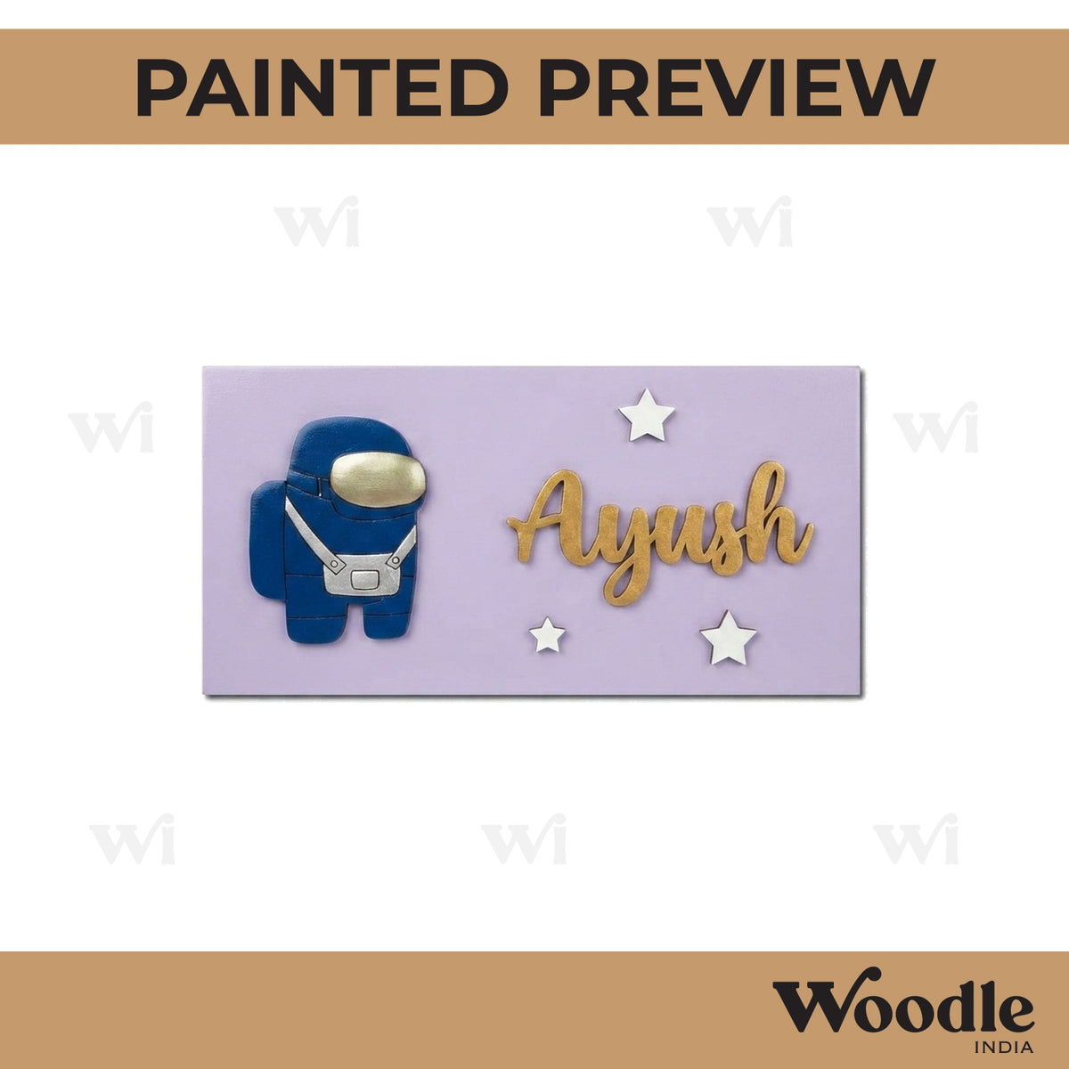 Among Us Kids Nameplate MDF Design 1