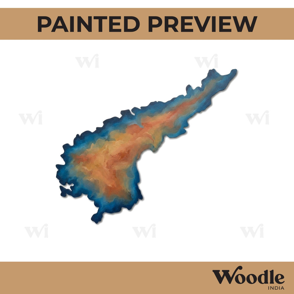 Andhra Pradesh Map Cutout MDF Design 1