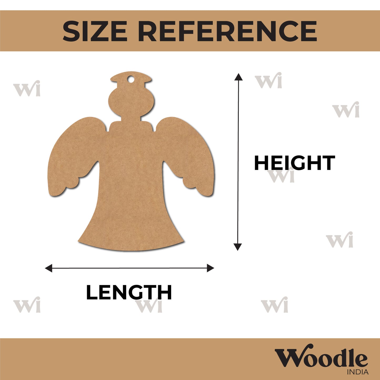 Angel Christmas Ornament Cutout MDF Design 1