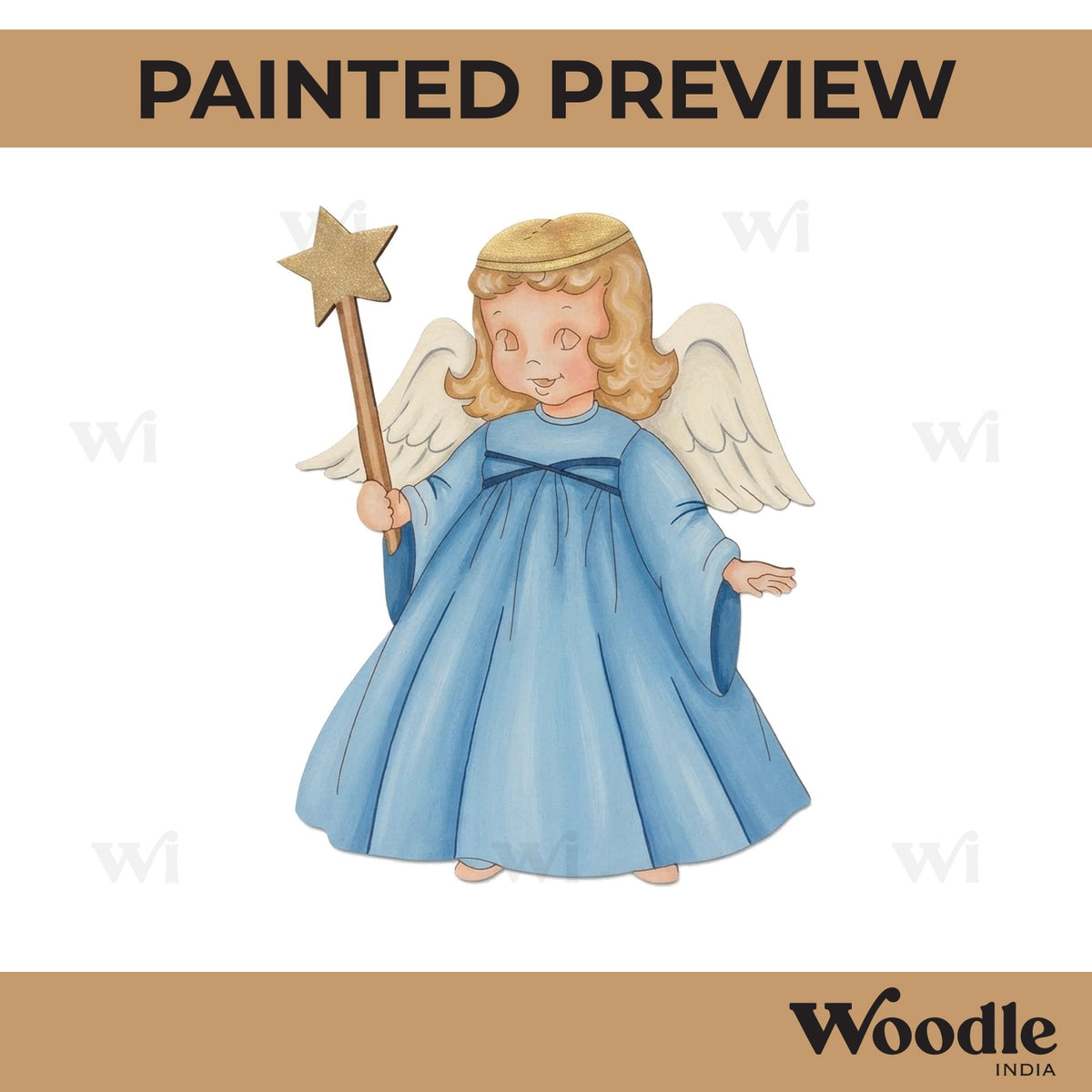 Angel With Star Wand Christmas Pre Marked MDF Design 1