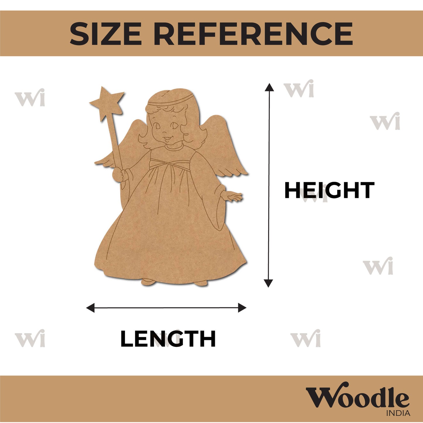 Angel With Star Wand Christmas Pre Marked MDF Design 1