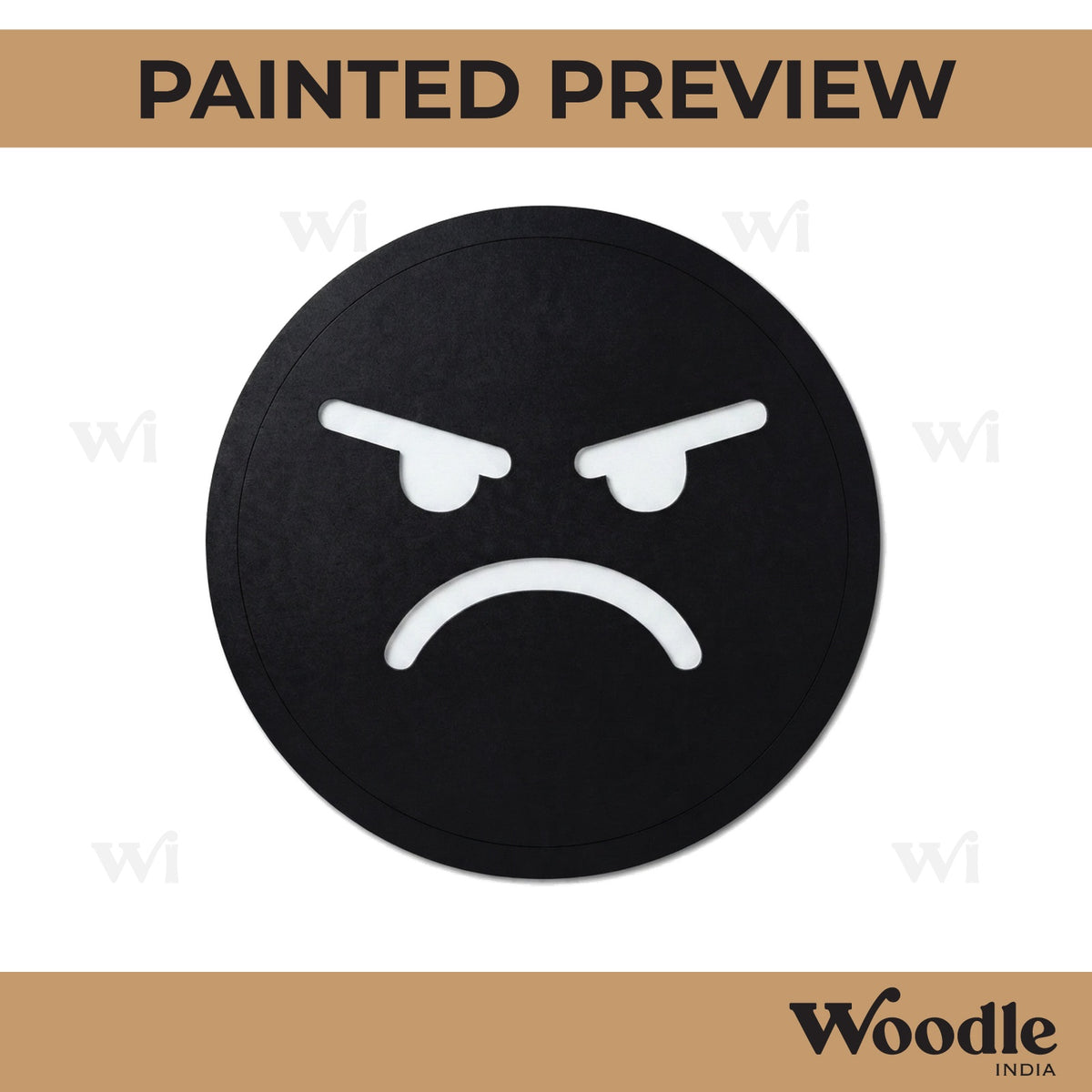Angry Face Emoji Pre Marked MDF Design 1