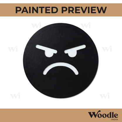 Angry Face Emoji Pre Marked MDF Design 1