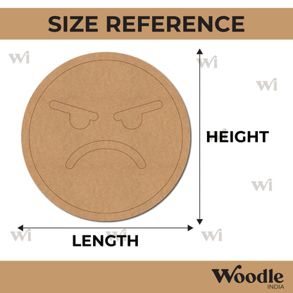 Angry Face Emoji Pre Marked MDF Design 1