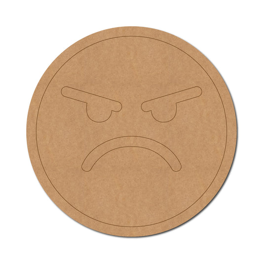 Angry Face Emoji Pre Marked MDF Design 1