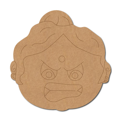 Angry Indian Woman Face Pre Marked MDF Design 1