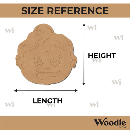 Angry Indian Woman Face Pre Marked MDF Design 1