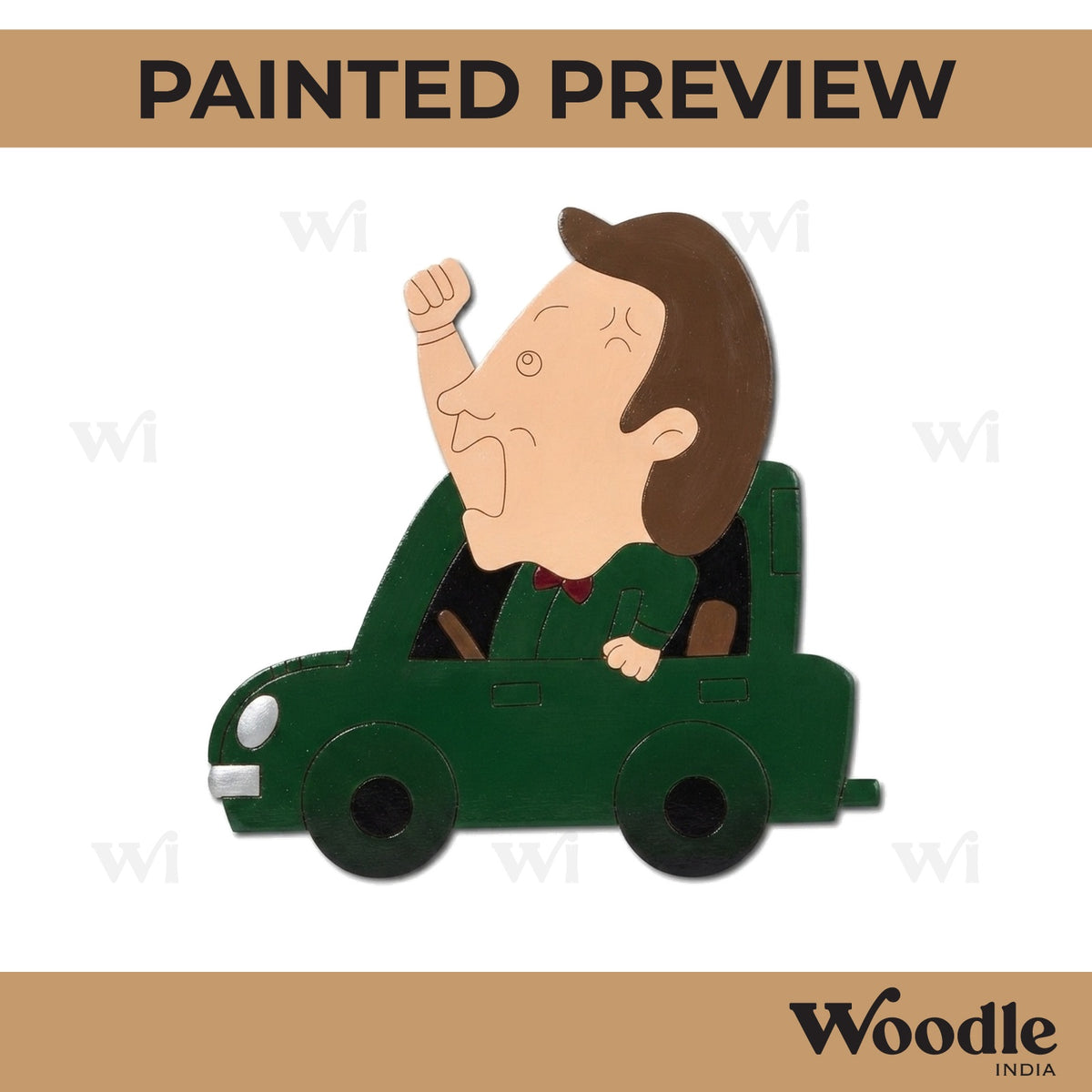Angry Man In Car Pre Marked MDF Design 1