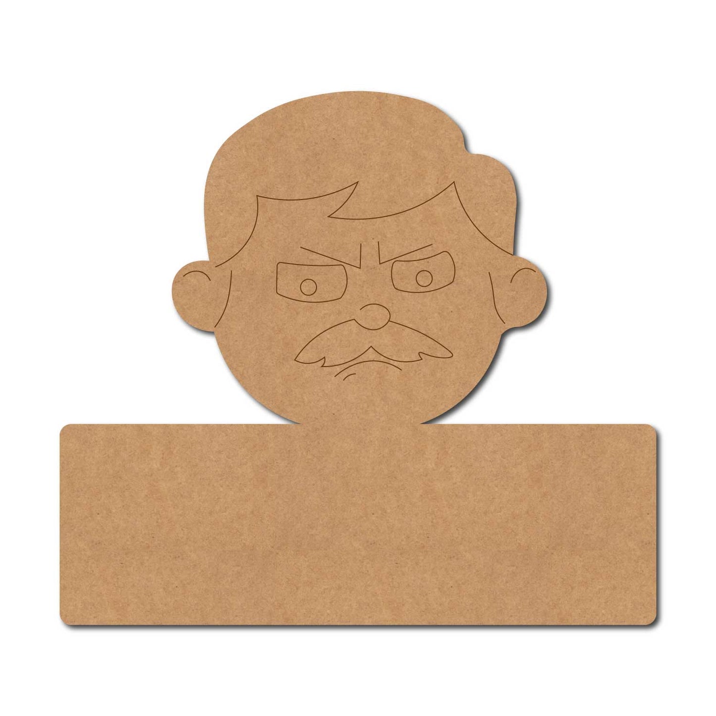 Angry Man Nameplate Pre Marked MDF Design 1