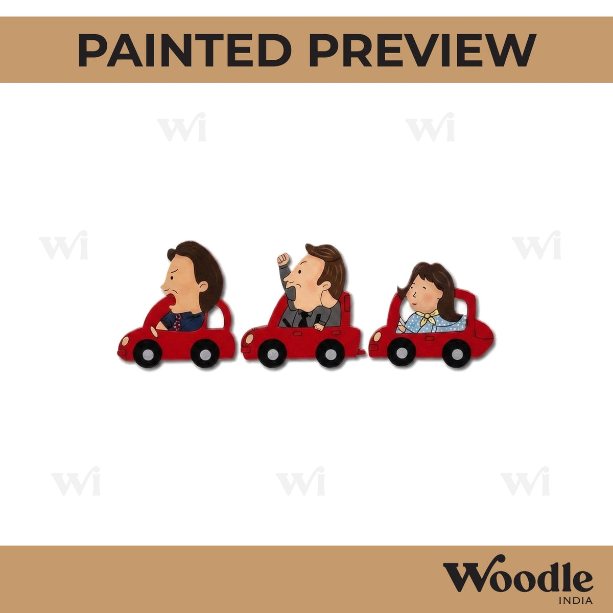 Angry People In Traffic Pre Marked MDF Design 1
