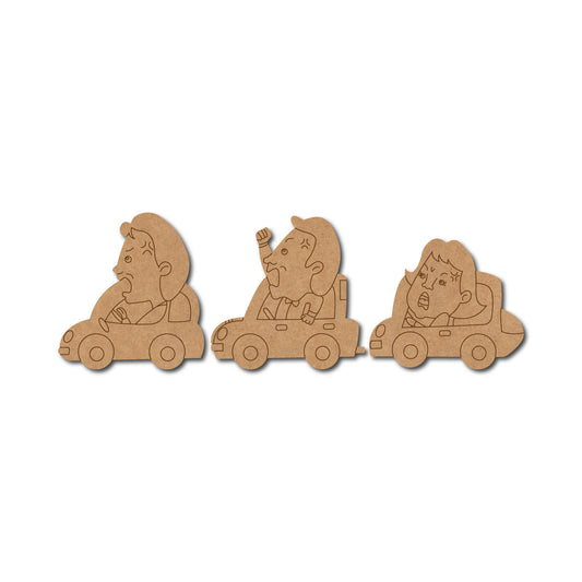 Angry People In Traffic Pre Marked MDF Design 1