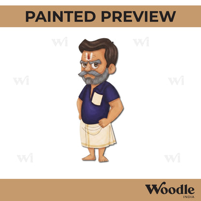 Angry South Indian Man Pre Marked MDF Design 2