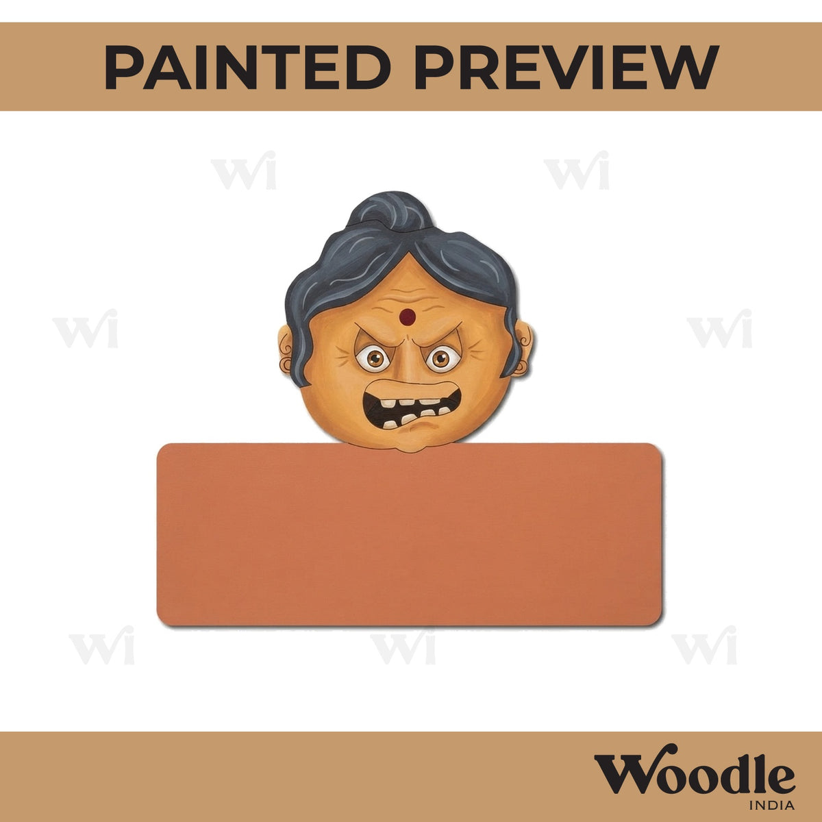 Angry Woman Nameplate Pre Marked MDF Design 1