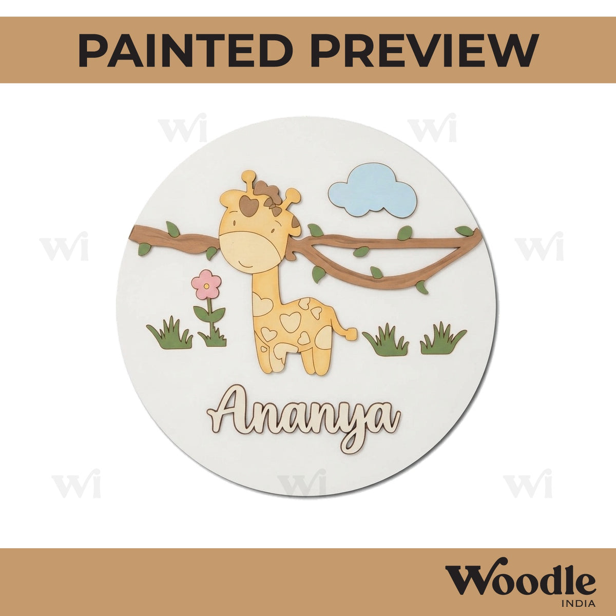 Animal Nameplate MDF Design 1