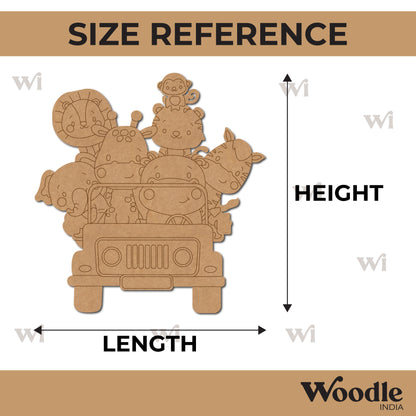 Animals In Jeep Pre Marked MDF Design 1