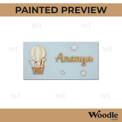 Animals Kids Nameplate MDF Design 1