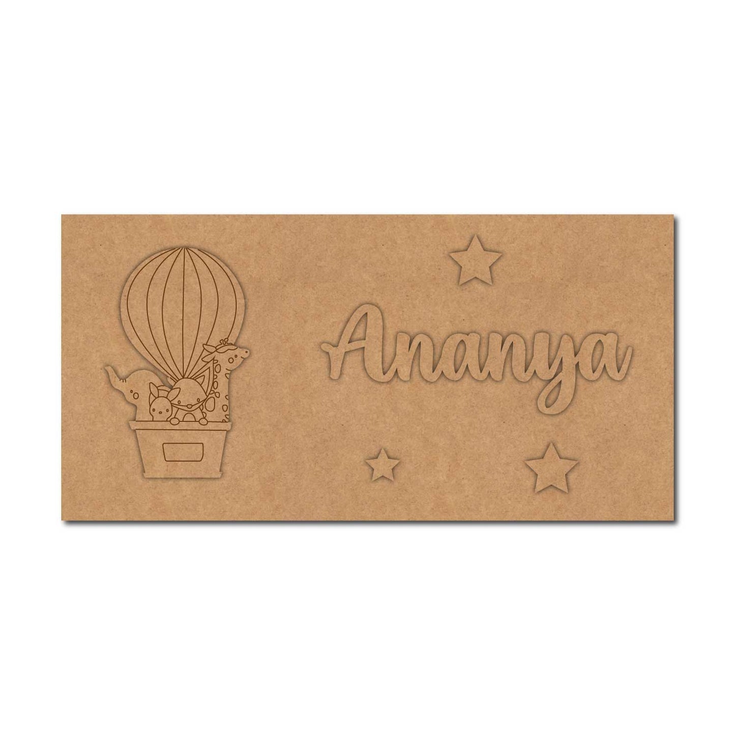 Animals Kids Nameplate MDF Design 1