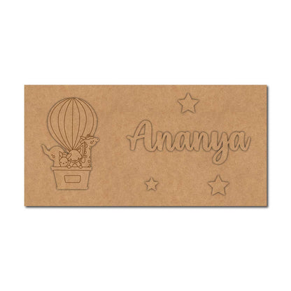 Animals Kids Nameplate MDF Design 1