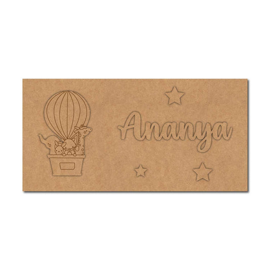 Animals Kids Nameplate MDF Design 1