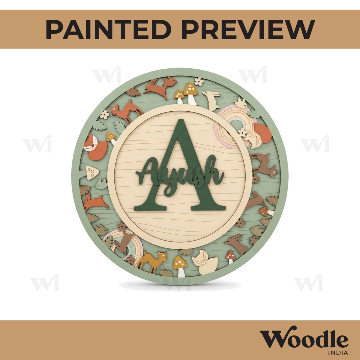 Animals Nameplate MDF Design 11