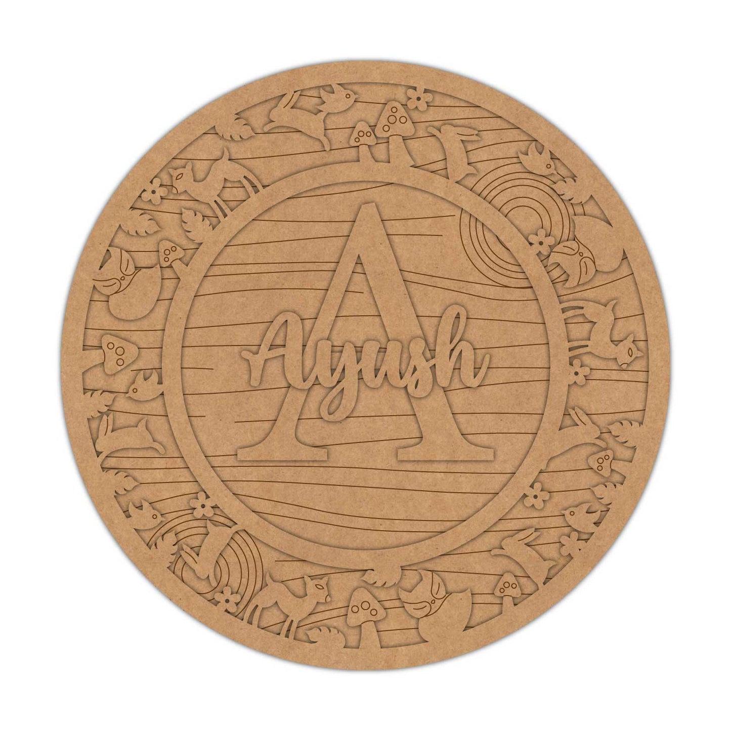 Animals Nameplate MDF Design 11