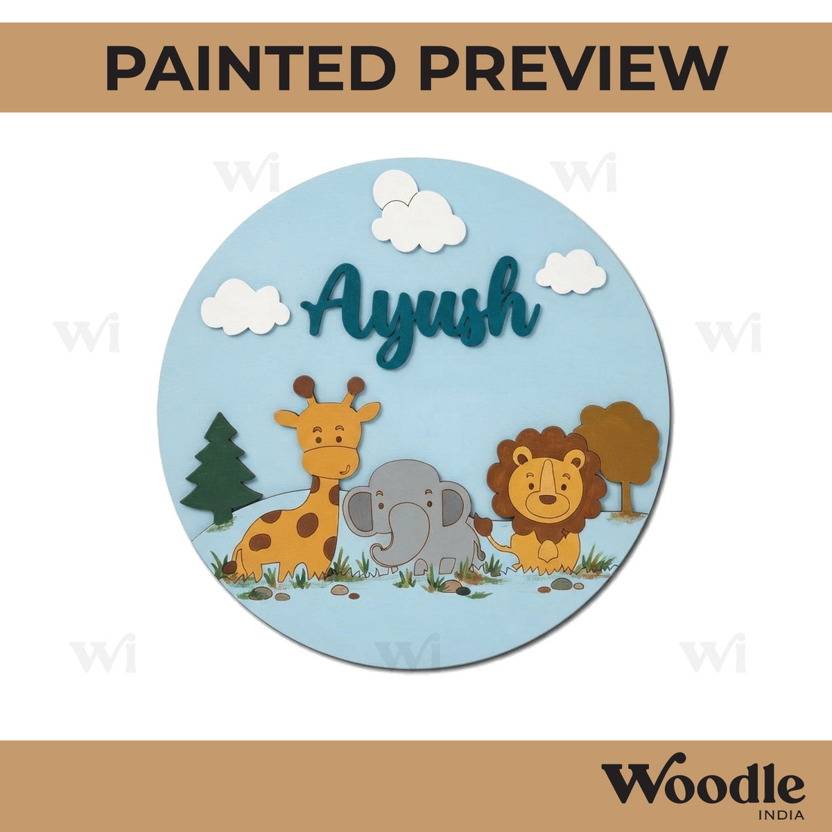 Animals Nameplate MDF Design 12