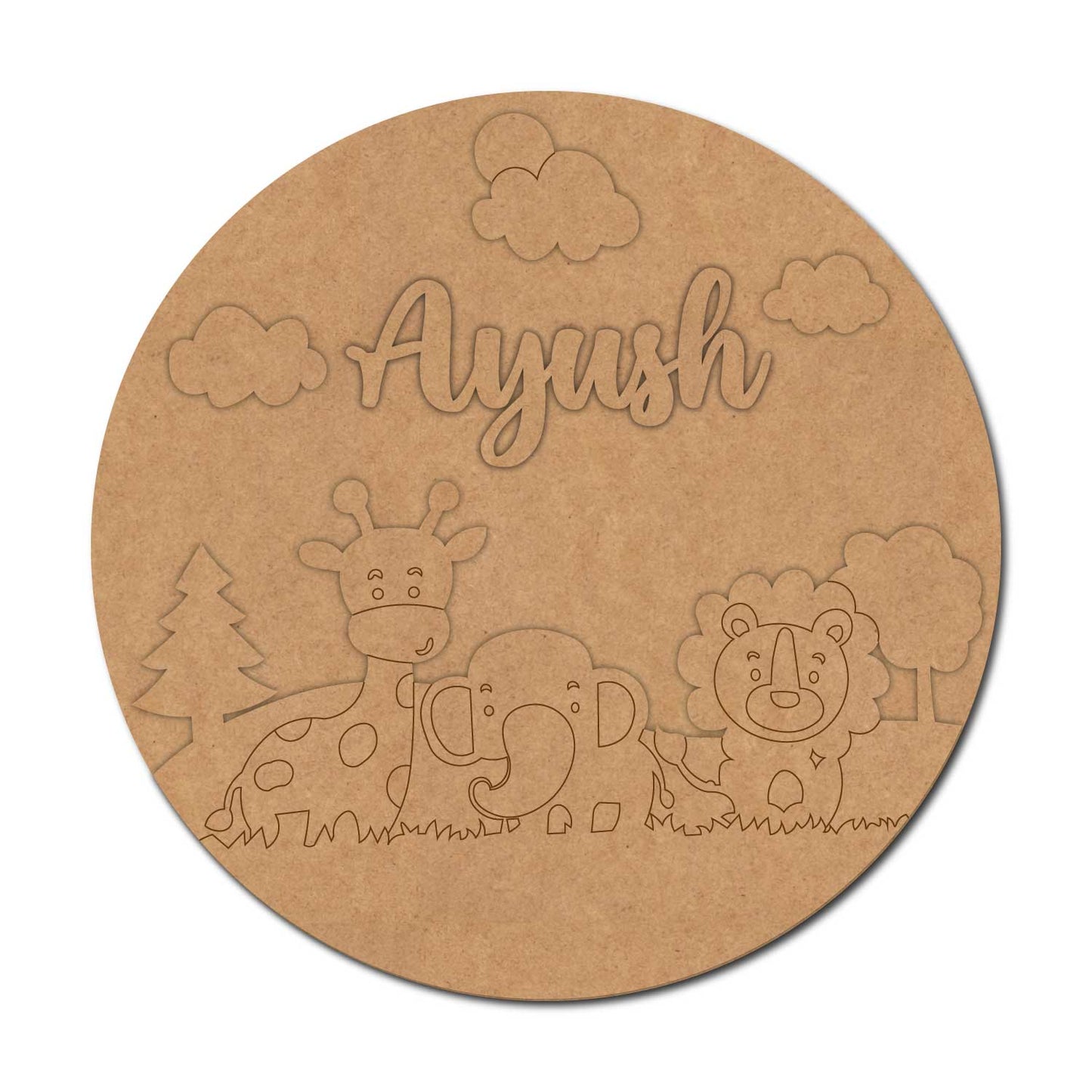 Animals Nameplate MDF Design 12