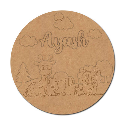 Animals Nameplate MDF Design 12