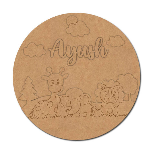 Animals Nameplate MDF Design 12