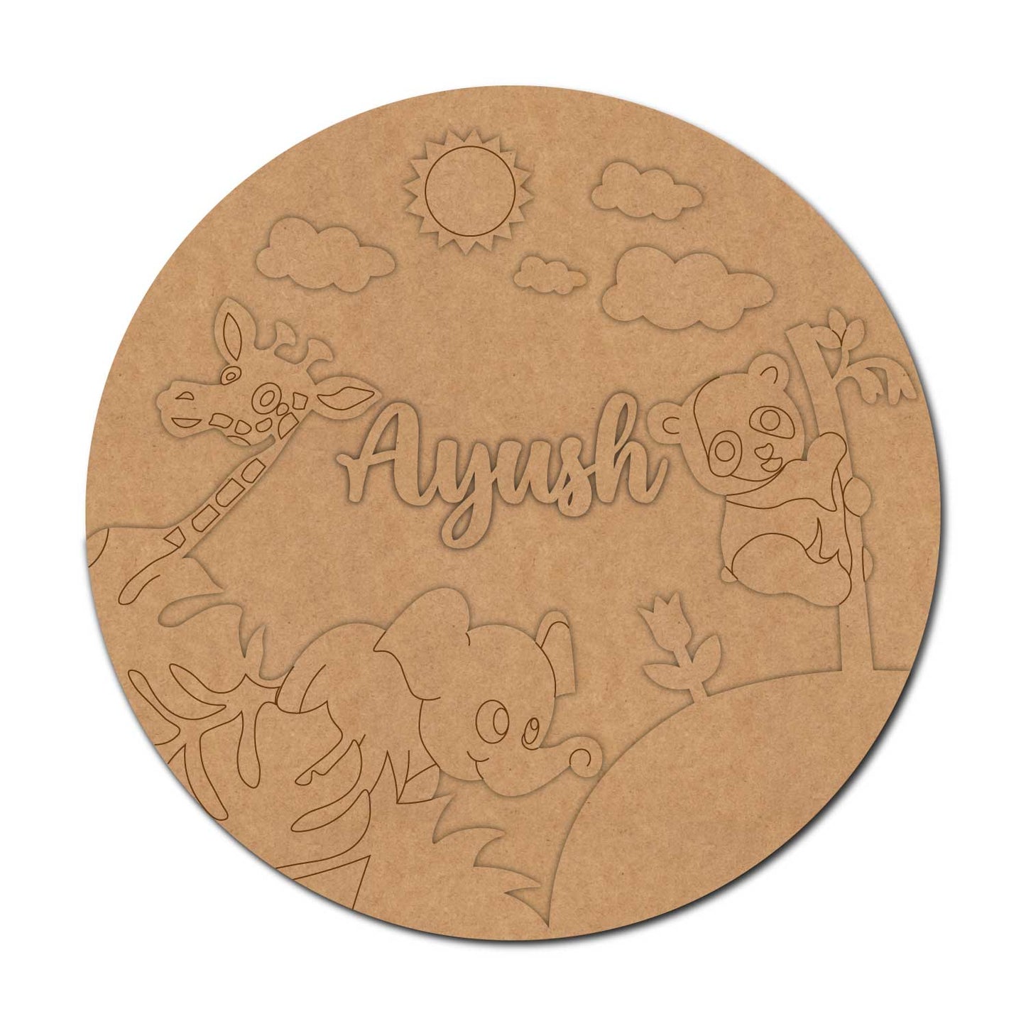 Animals Nameplate MDF Design 13