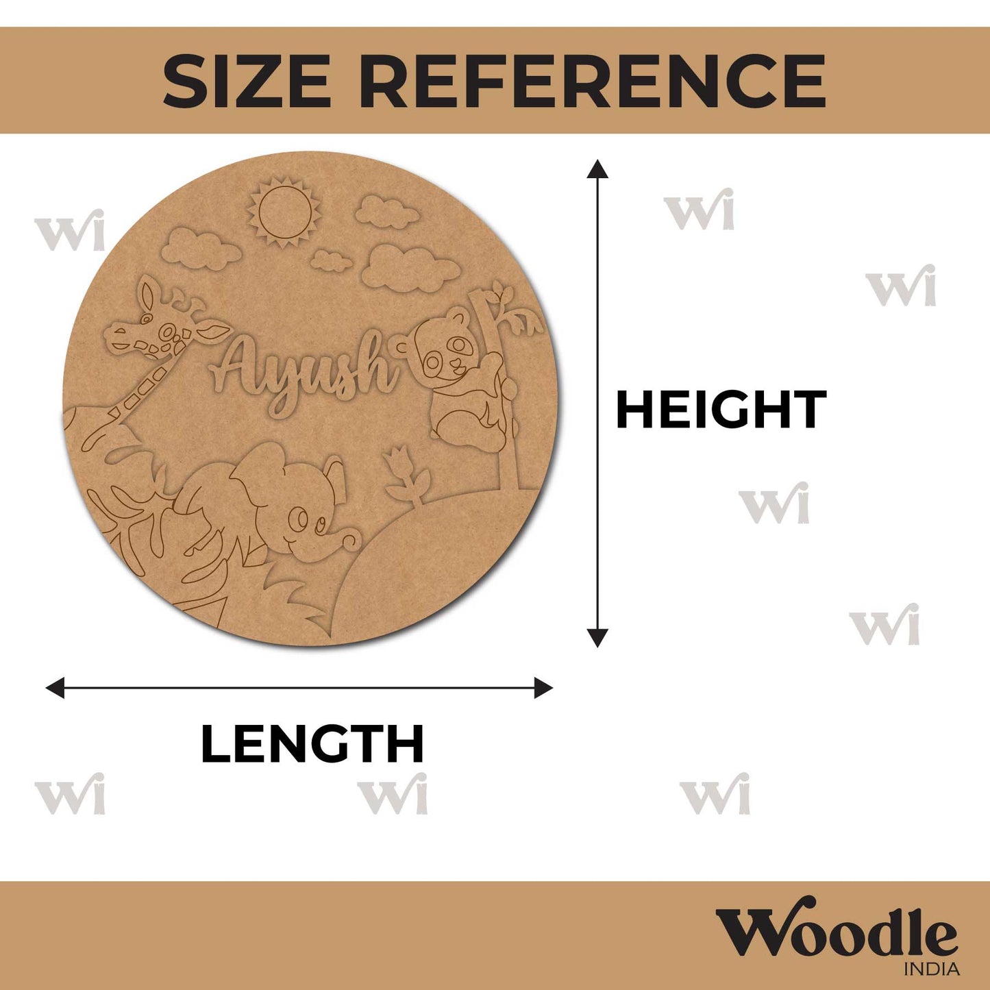 Animals Nameplate MDF Design 13