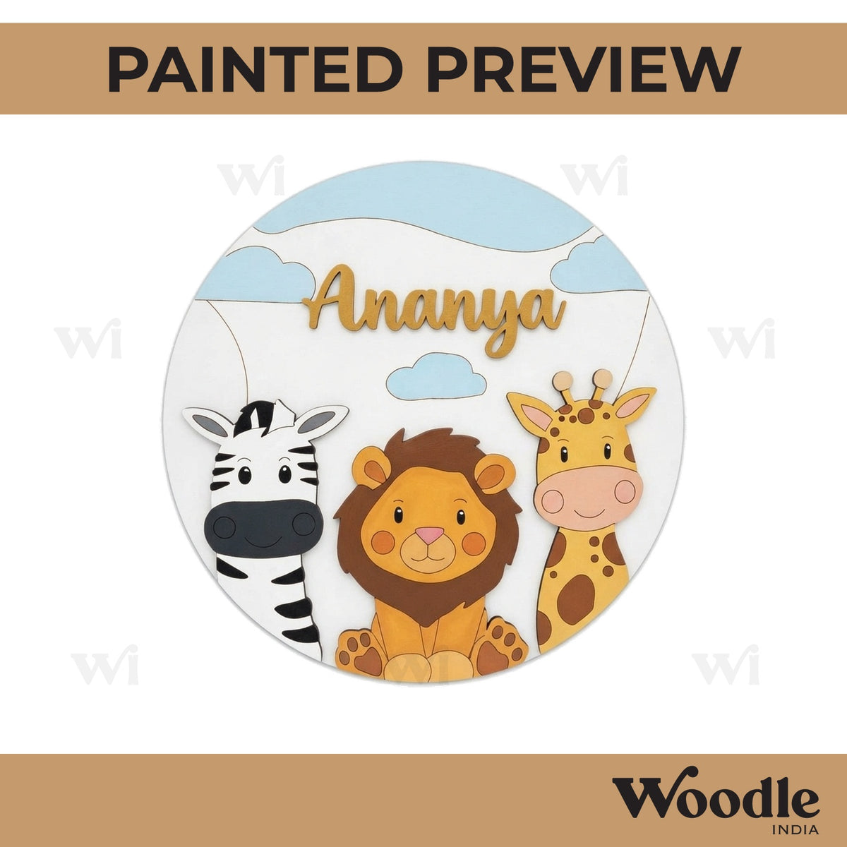 Animals Nameplate MDF Design 15