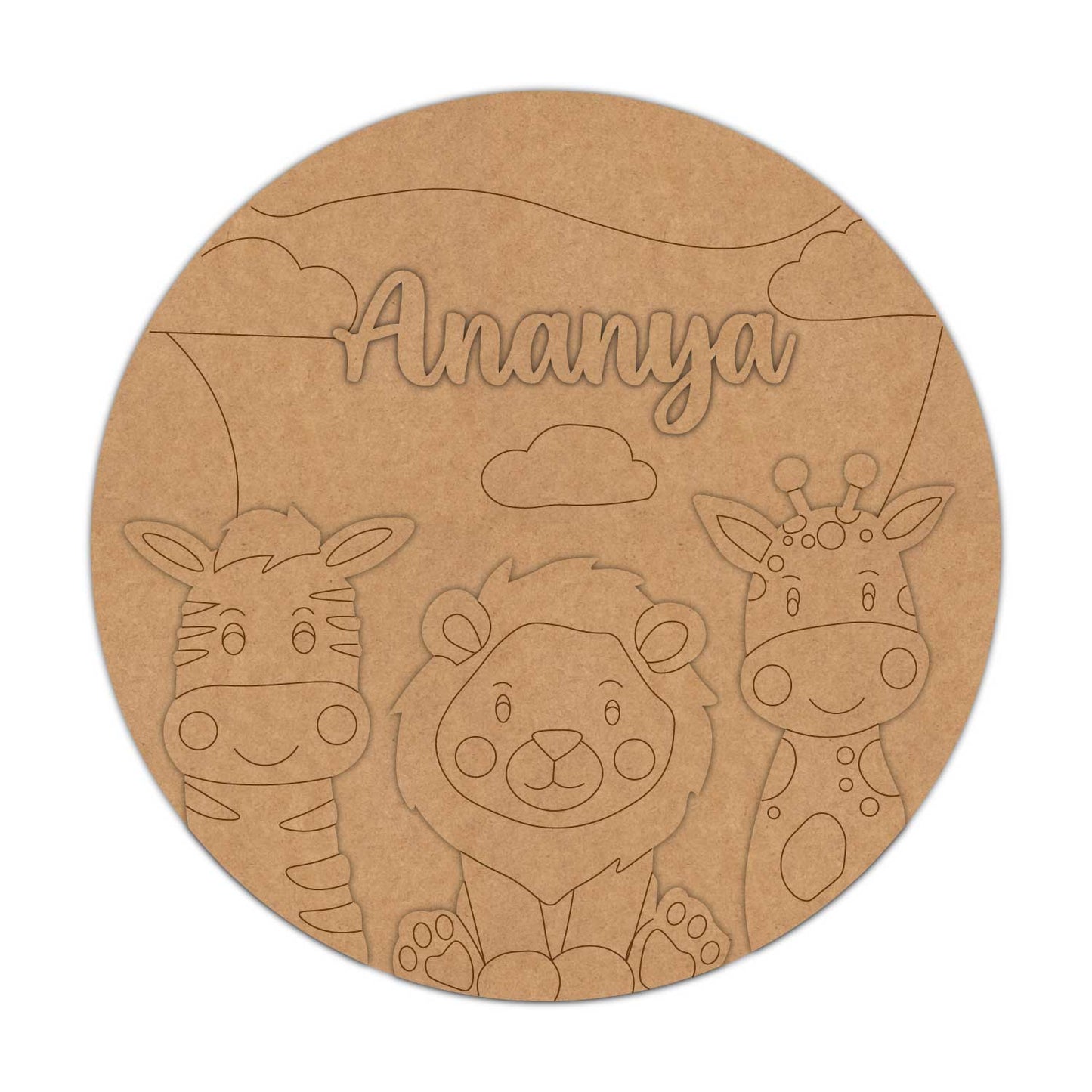 Animals Nameplate MDF Design 15